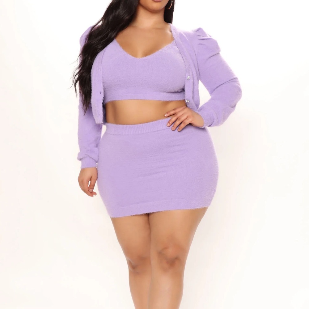 Color Me happy fuzzy sweater 3 piece set